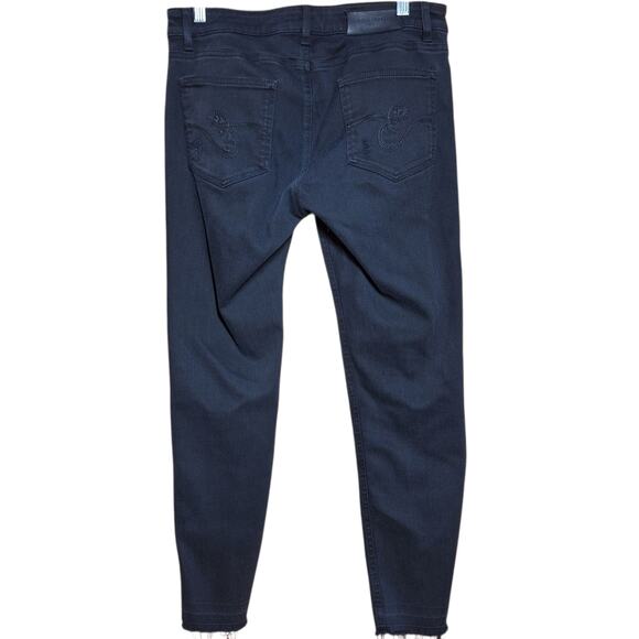 Escada Sport raw edge mid rise skinny distressed jeans black stretchy modal - Picture 2 of 5